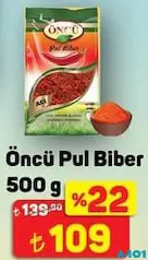 ÖNCÜ PUL BİBER 500 G fiyat ve kampanya bilgisi